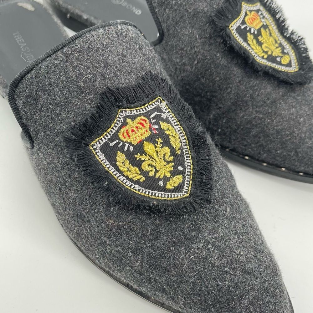 Treasure & Bond Laine Womens Gray Embellished Wool Blend Slip On Mules Size 7.5M - Picture 9 of 13
